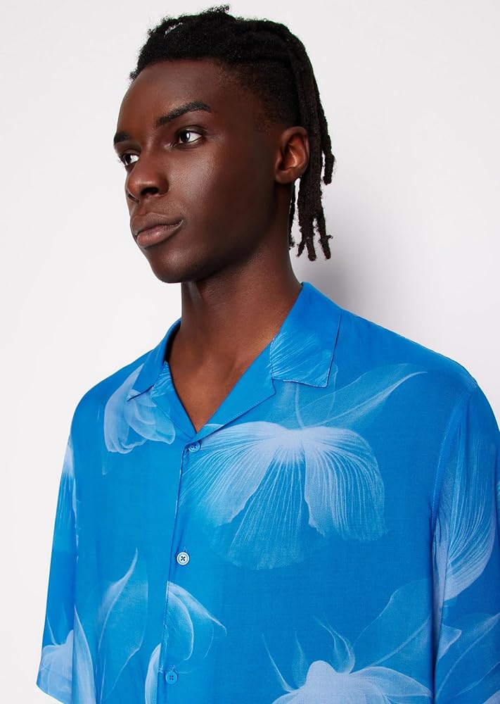 Amazon.com: Armani Exchange Men's Short Sleeve Viscose Button Down